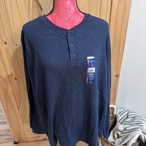 George Navy Waffle Knit Henley